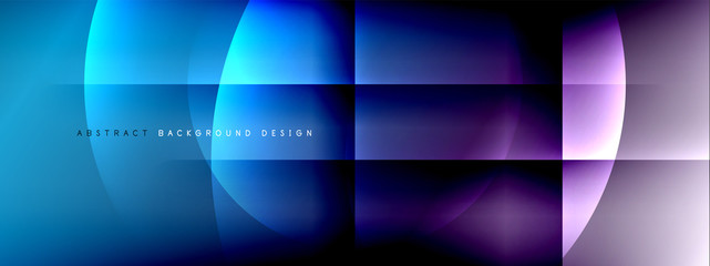 Vector abstract background - circle and cross on fluid gradient with shadows and light effects. Techno or business shiny design templates for text