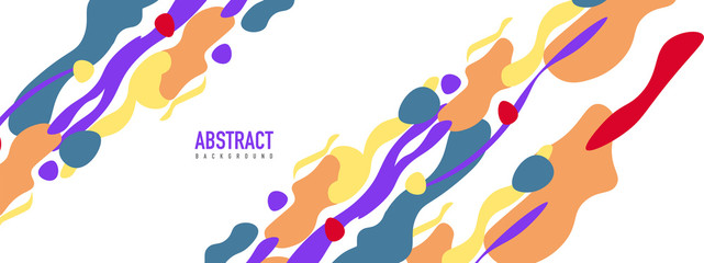 Trendy liquid style shapes abstract design, dynamic vector background for placards, brochures, posters, web landing pages, covers or banners