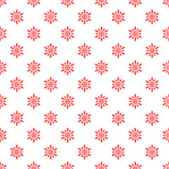 Christmas seamless pattern with snowflakes on white background. Winter background with snowfall. Endless Christmas Pattern