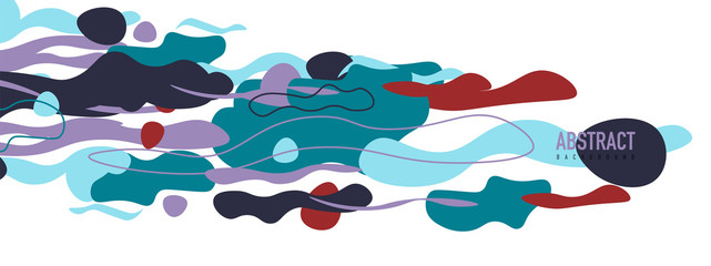 Trendy liquid style shapes abstract design, dynamic vector background for placards, brochures, posters, web landing pages, covers or banners