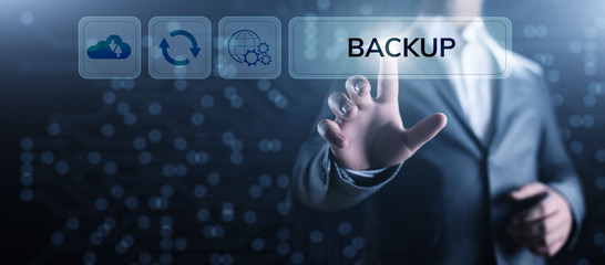 Backup Software Application Database internet technology concept.