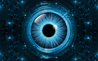 Blue eye cyber circuit future technology concept background
 - obrazy, fototapety, plakaty