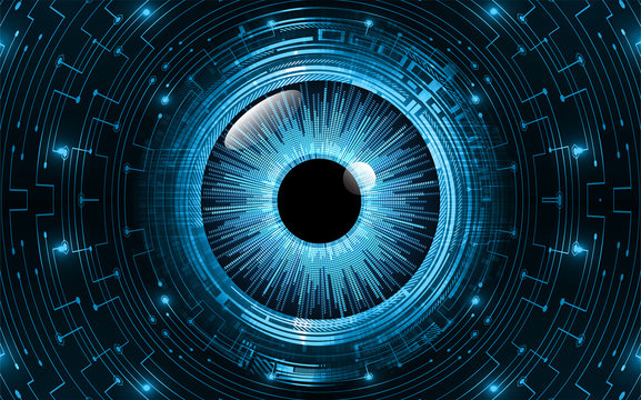 Blue eye cyber circuit future technology concept background
