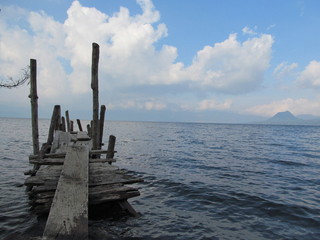 Wood Dock at Lake Atitlan, Guatemala - 2012