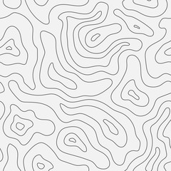 Topographic map seamless pattern isolated on gray background. Vector illustration.