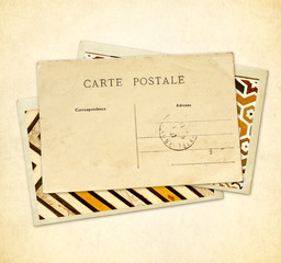 Vintage background with post cards