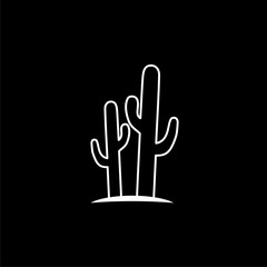 Cactus icon isolated on dark background