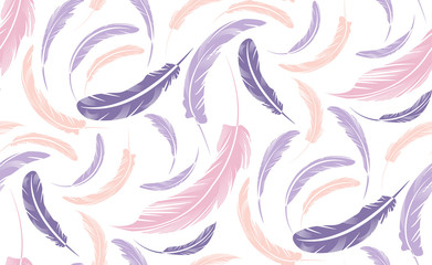 Beautiful Feather pattern seamless design background vector.