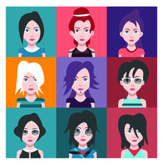 People avatars, Vector women, men avatar