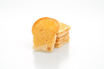 baked crispy bread with butter and sugar