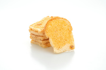 baked crispy bread with butter and sugar