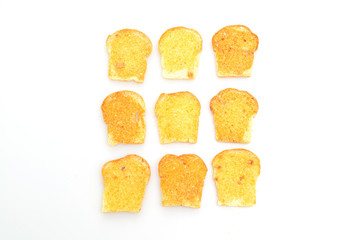 baked crispy bread with butter and sugar