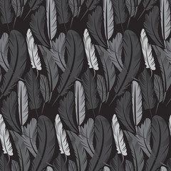 Beautiful Feather pattern seamless design background vector.
