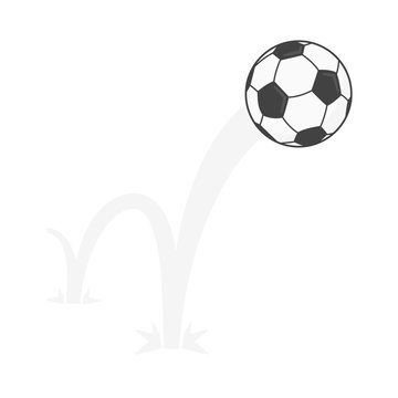 Bouncing soccer ball flat style design vector illustration icon sign isolated on white background. Inflatable round football game symbol jumps on the ground.