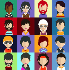 People avatars, Vector women, men avatar