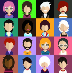 People avatars, Vector women, men avatar
