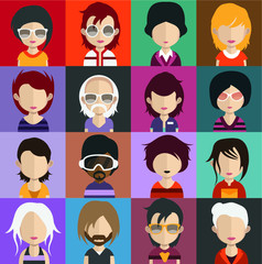 People avatars, Vector women, men avatar