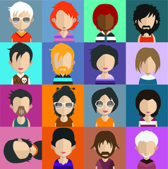 People avatars, Vector women, men avatar