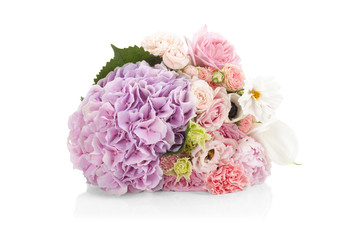 Professional bouquet of flowers isolated on white background