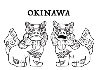 夏の沖縄シーサー