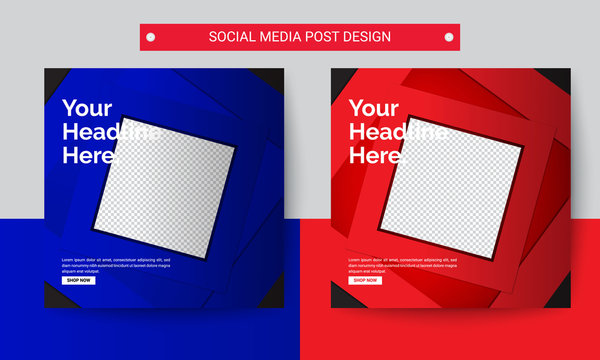 Red And Blue Social Media Post Design