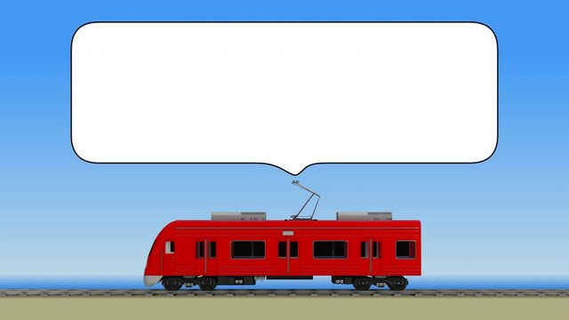 A swaying train and speech bubble running on the beach, and a desire to go on a trip.