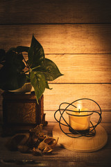 scented candle light for romantic atmosphere