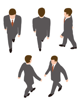 歩くのビジネスマンイラスト 俯瞰図 Stock Vector Adobe Stock