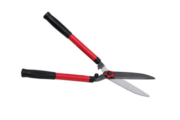 A pair of grass shears isolated on white