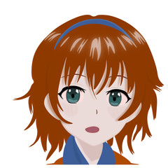 Beautiful face anime girl female head