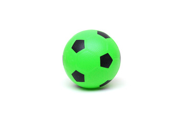 A football for kids in black and green color isolated on white