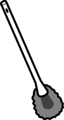 トイレ掃除用の柄付きブラシ