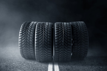 Car tires on the street