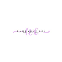 W C WC Initial handwriting and signature logo design with circle. Beautiful design handwritten logo for fashion, team, wedding, luxury logo.