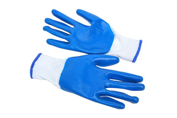 PVC coated cotton gloves isolated on white background