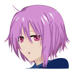 Beautiful face anime girl female head