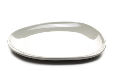 Modern porcelain plate isolated on white background