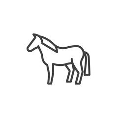 Horse animal line icon. linear style sign for mobile concept and web design. Equine horse outline vector icon. Symbol, logo illustration. Vector graphics