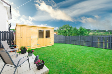 Modern Garden Designed and landscaped with newly Constructed Materials Including New Summer House...