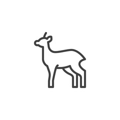 Antelope, animal line icon. linear style sign for mobile concept and web design. Gazelle, impala outline vector icon. Symbol, logo illustration. Vector graphics