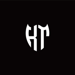 Obraz premium Initial K T letter with shield modern style logo template vector