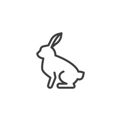 Hare, animal line icon. linear style sign for mobile concept and web design. Rabbit, bunny outline vector icon. Symbol, logo illustration. Vector graphics
