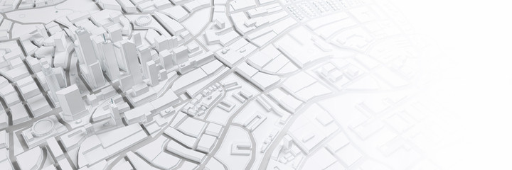 white low poly city above view