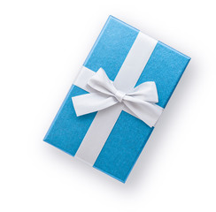 one gift box on white isolated background