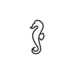 Seahorse, sea animal line icon. linear style sign for mobile concept and web design. Sea Horse outline vector icon. Symbol, logo illustration. Vector graphics