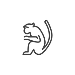 Marmoset monkey line icon. linear style sign for mobile concept and web design. Monkey animal outline vector icon. Symbol, logo illustration. Vector graphics