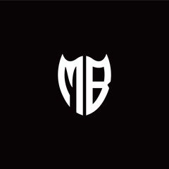 Initial M B letter with shield modern style logo template vector