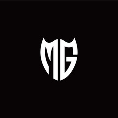Initial M G letter with shield modern style logo template vector