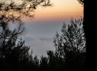 Obraz premium Sunset ocean horizon sky clouds sunset landscape