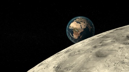 Fototapeta na wymiar la tierra the earth la luna the moon